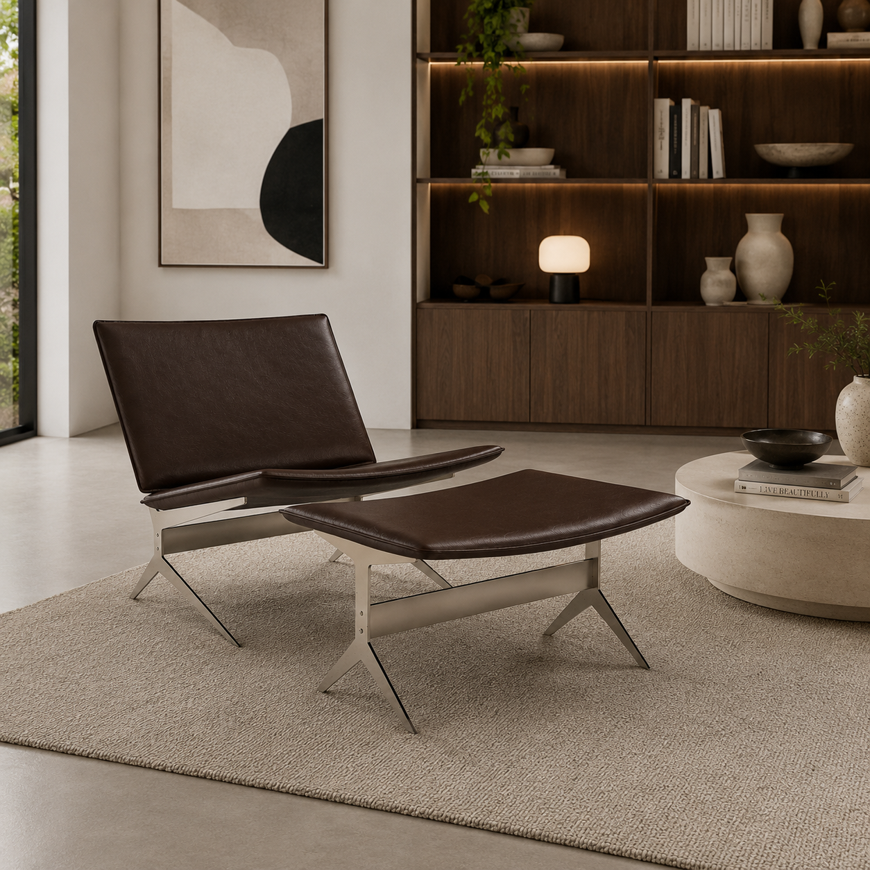 Modern Lounge Chair With Ottoman 3