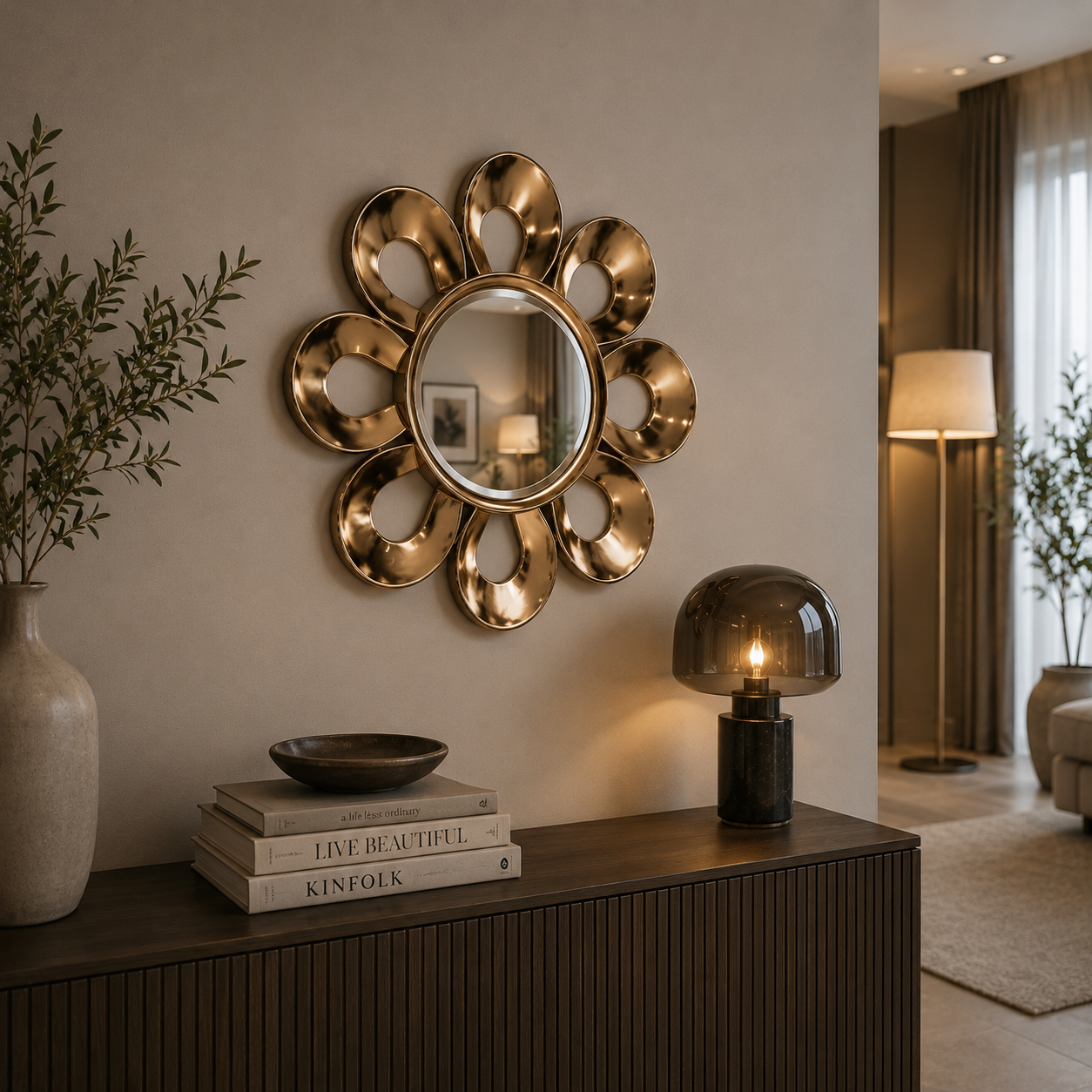 Floral Metal Wall Mirror 2