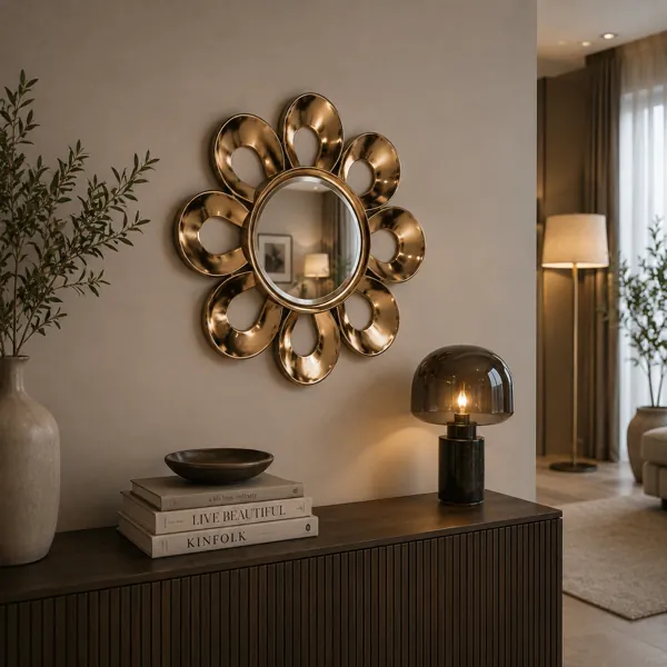 Floral Metal Wall Mirror back