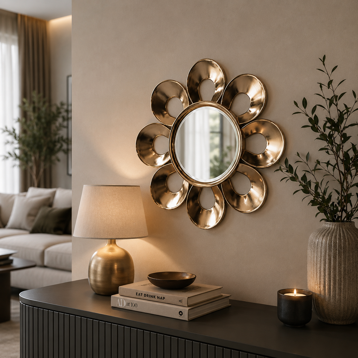 Floral Metal Wall Mirror 3