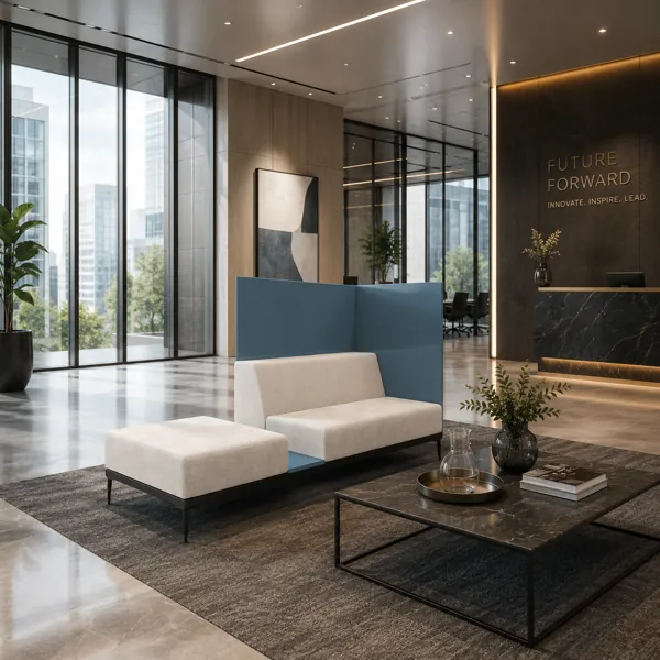 Modern Privacy Sofa with Ottoman back