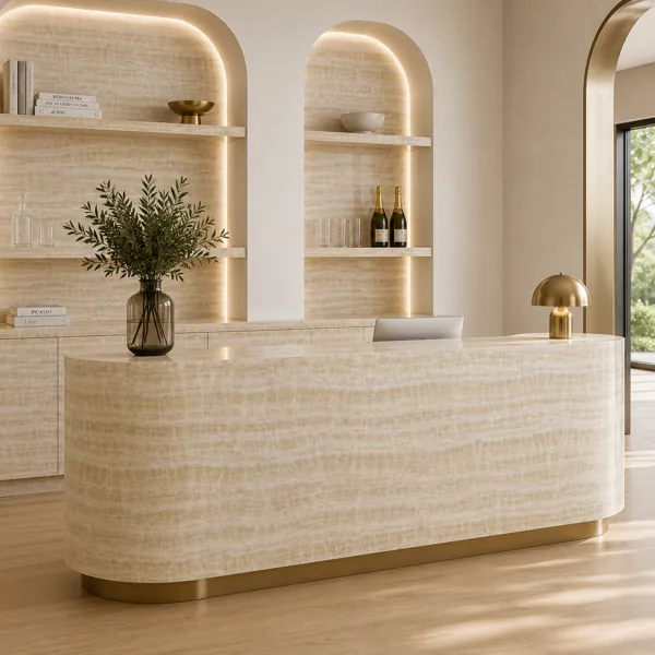 Cream Layered Marble Texture back