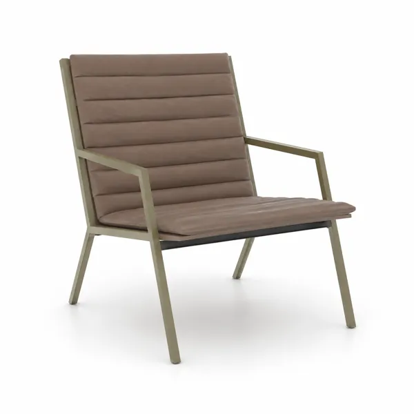 Linear Metal Lounge Armchair