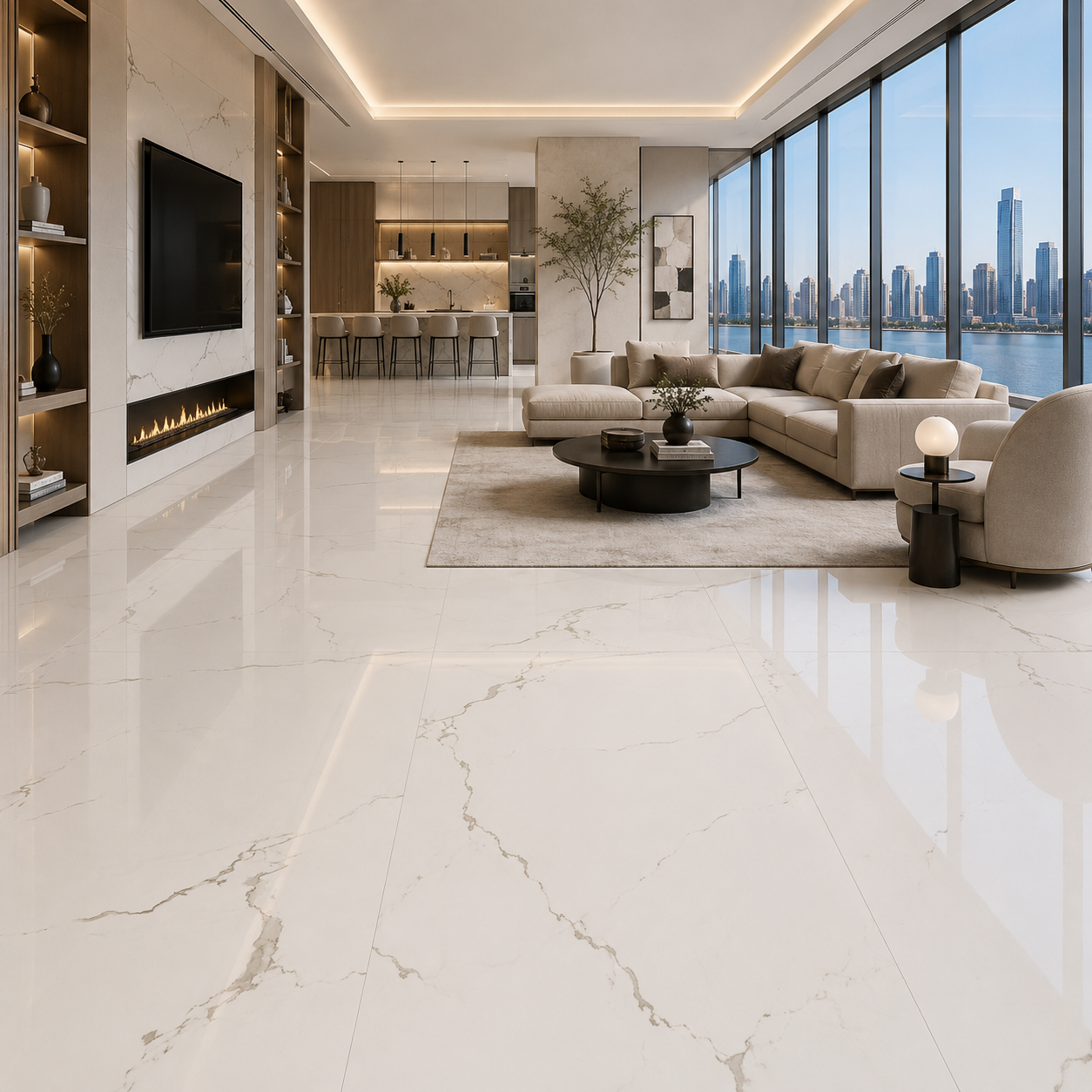 White Veined Ceramic Texture 2