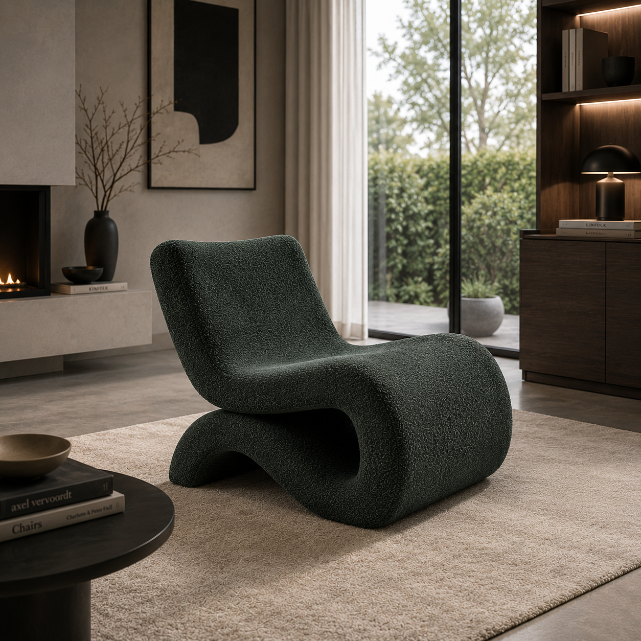 Sculptural Boucle Lounge Chair 3