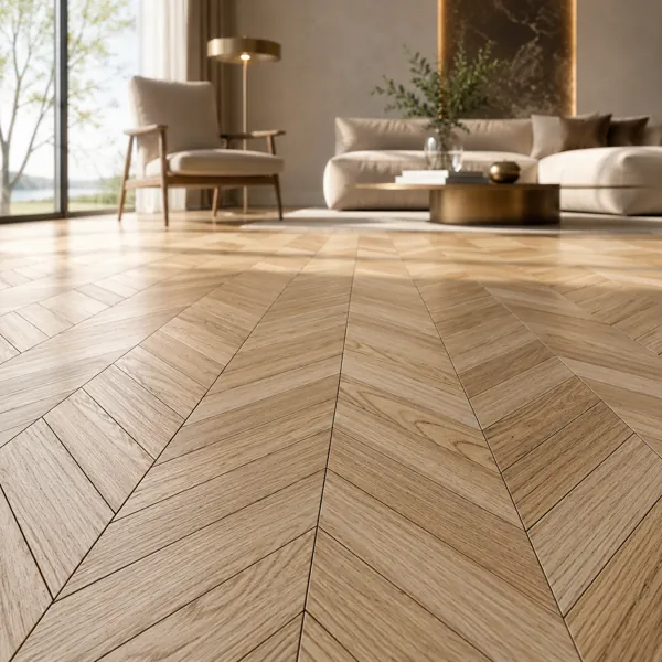 Natural Herringbone Oak Parquet Texture back