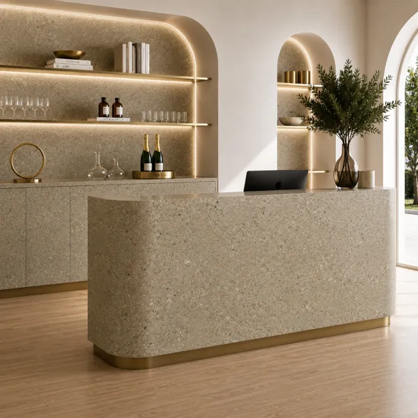 Beige Fossil Marble Texture back