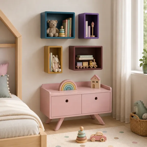 Kids Storage Cabinet Set back