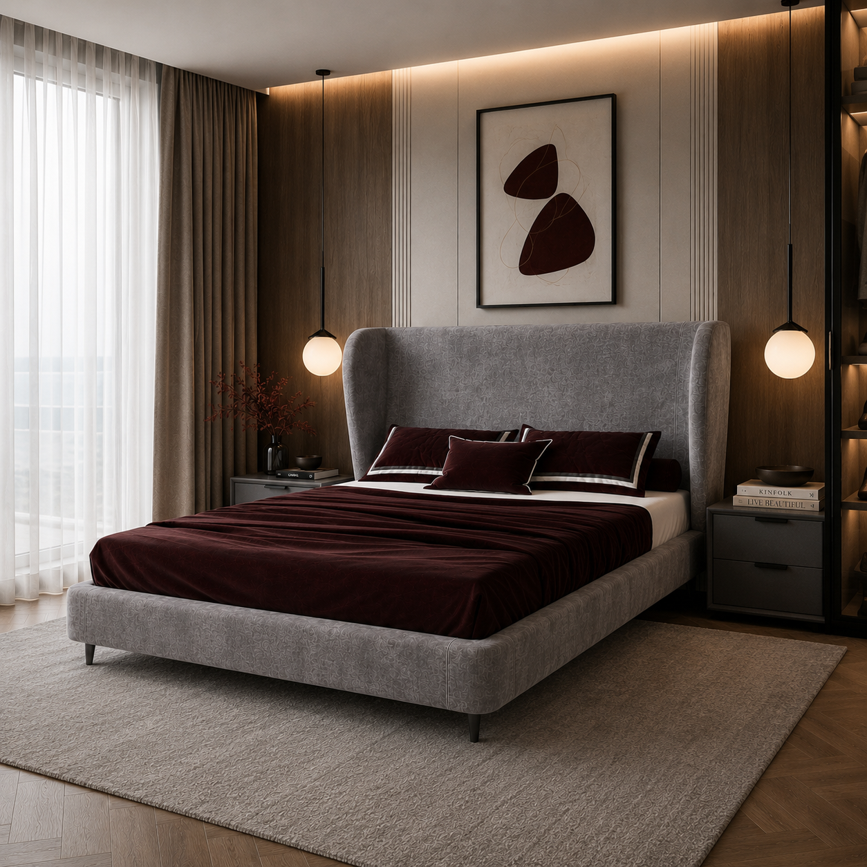 Modern Wingback Bed 2