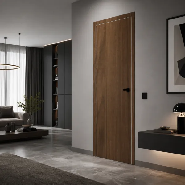 Modern Walnut Interior Door back