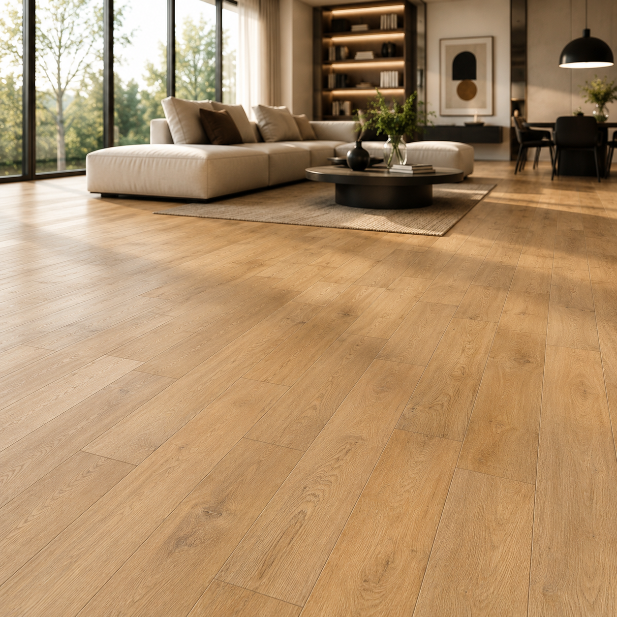 Warm Golden Brown Swirl Grain Wood Parquet 2