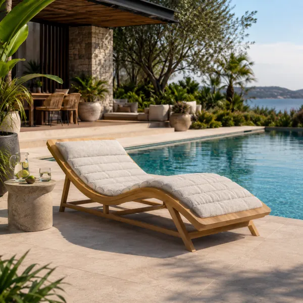 Modern Curved Outdoor Chaise Lounge back