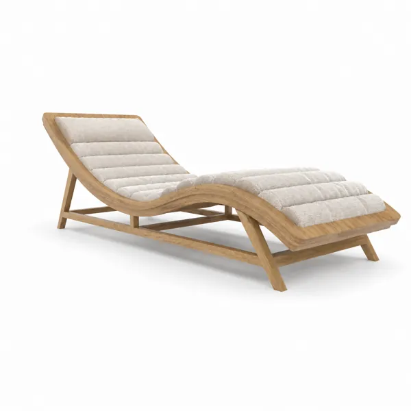 Modern Curved Outdoor Chaise Lounge