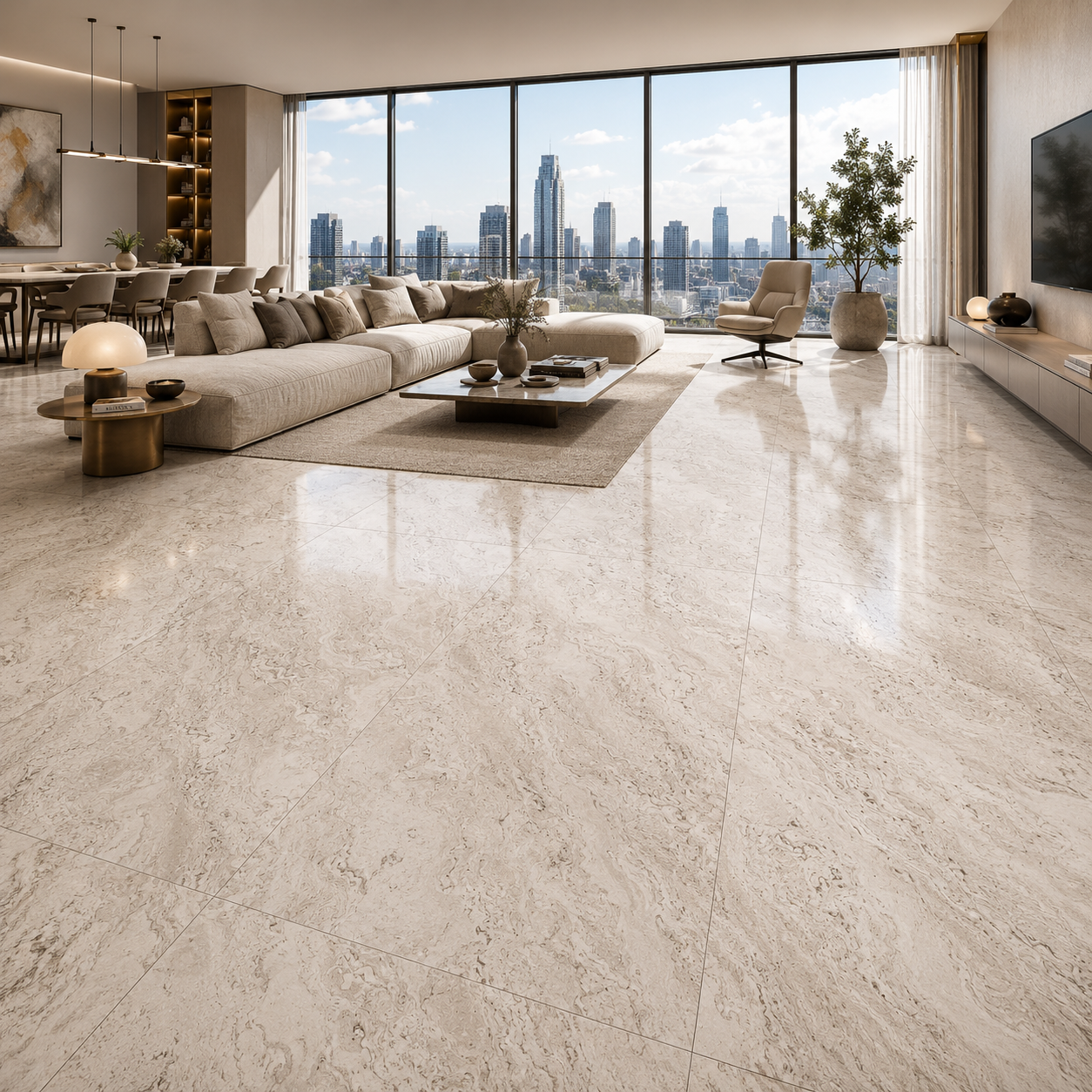 Ivory Travertine Ceramic Texture 2
