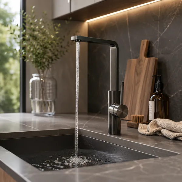 Angular Kitchen Faucet back