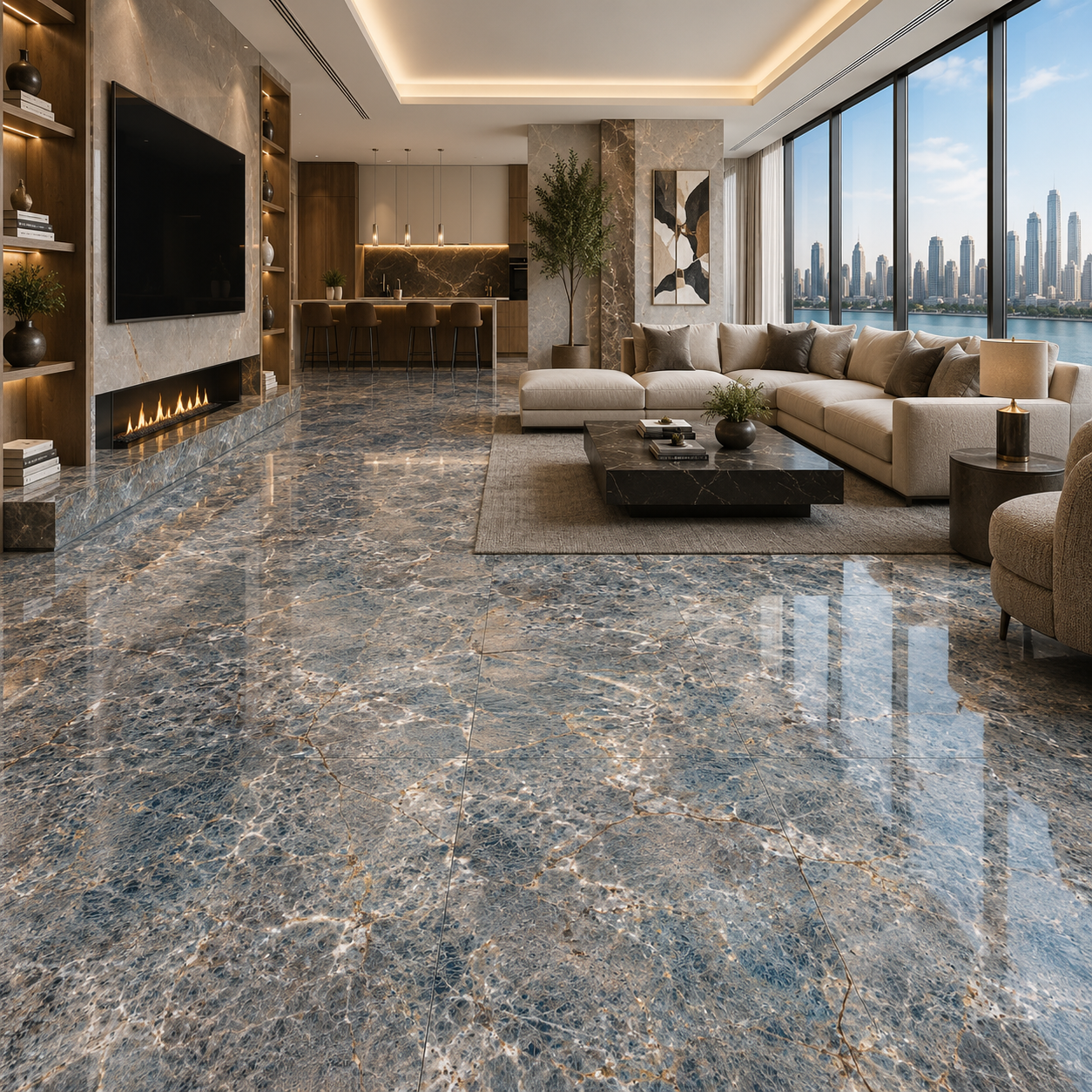 Blue Breccia Ceramic Texture 2