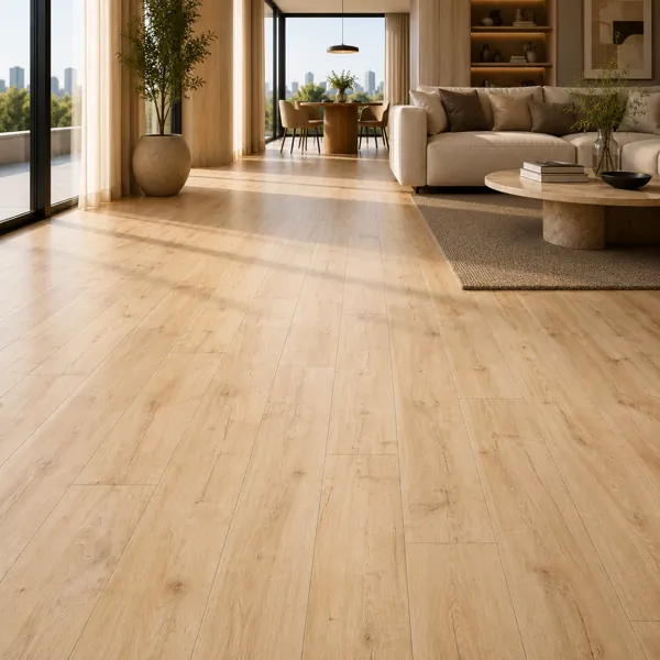 Natural Oak Rustic Parquet – Soft Beige Knotted Planks back