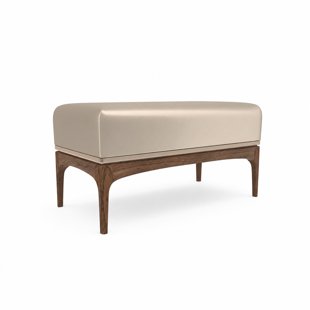 Modern Cream Upholstered Bench