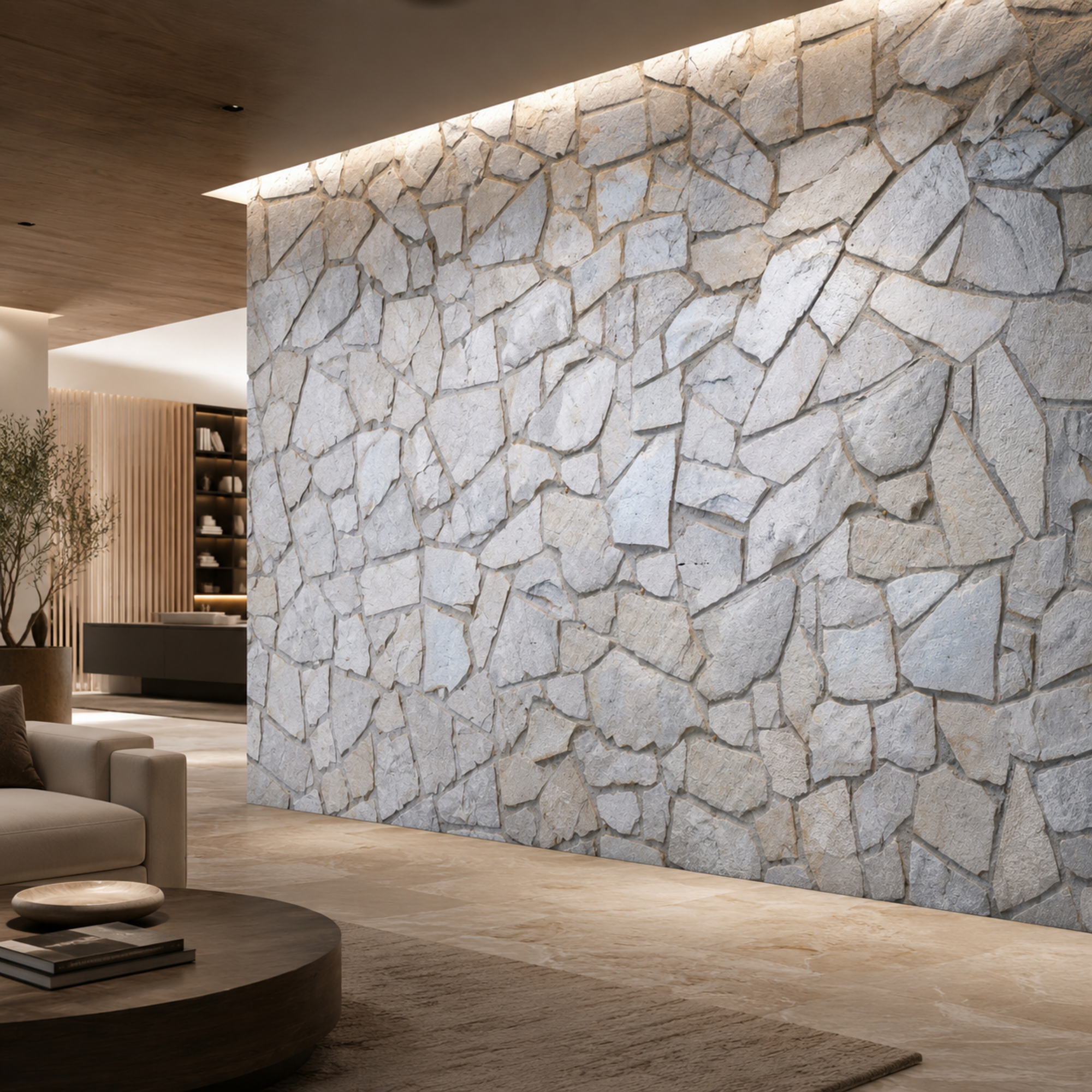 Pale Gray Irregular Flagstone Mosaic 2