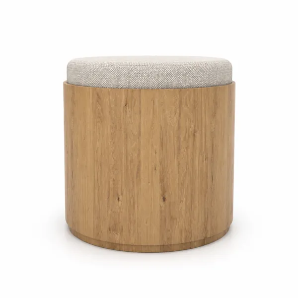 Modern Round Upholstered Pouf