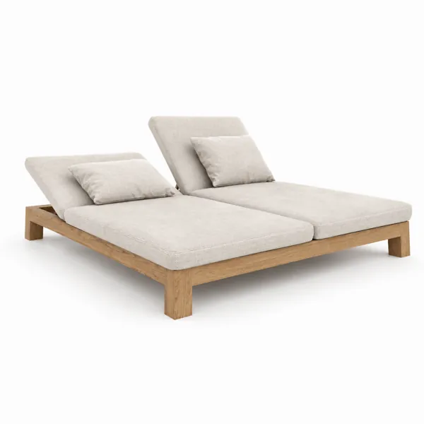 Modern Double Outdoor Chaise Lounge