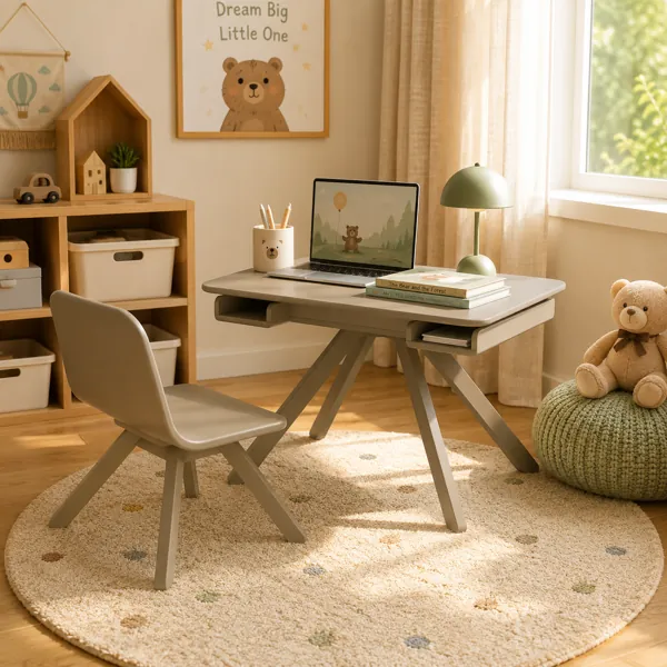 Adjustable Kids Desk Set back