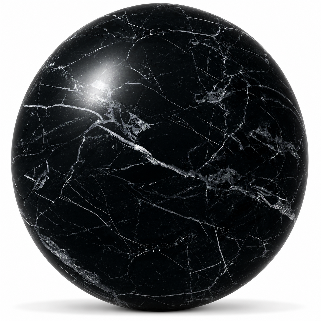 Black Marble – Broad Silver White Fracture Veins