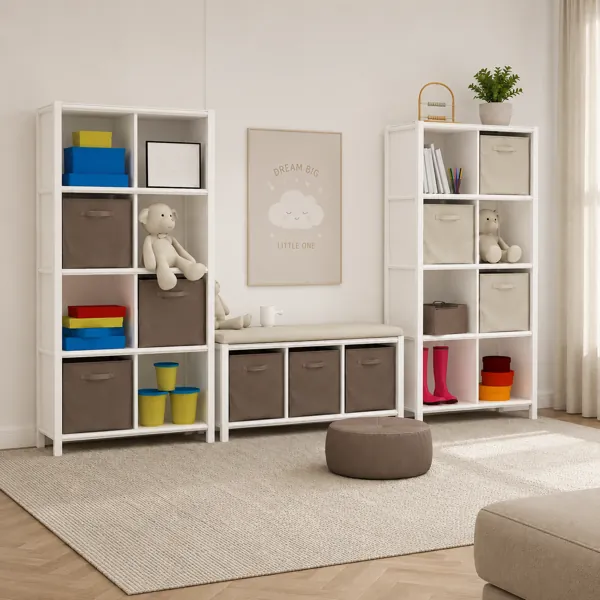 Kids Storage Bench Set back