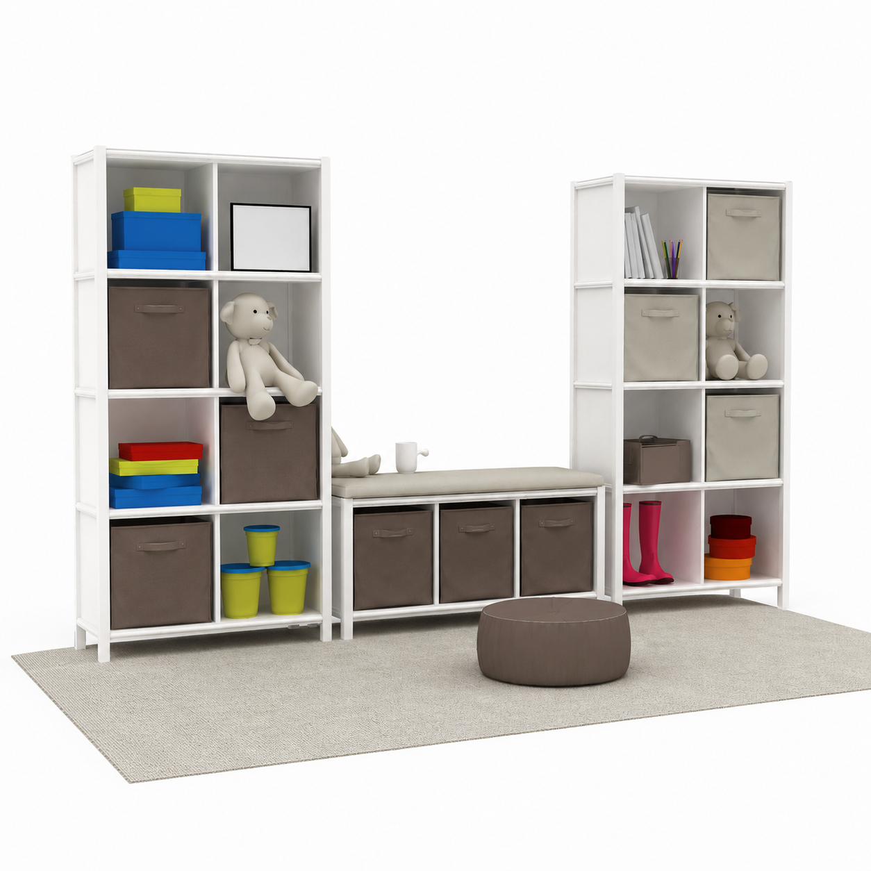 Kids Storage Bench Set