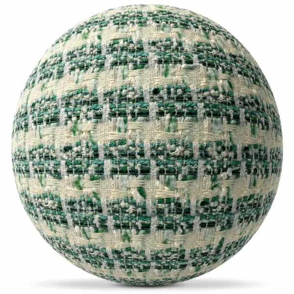 Green Bouclé Woven Fabric Texture