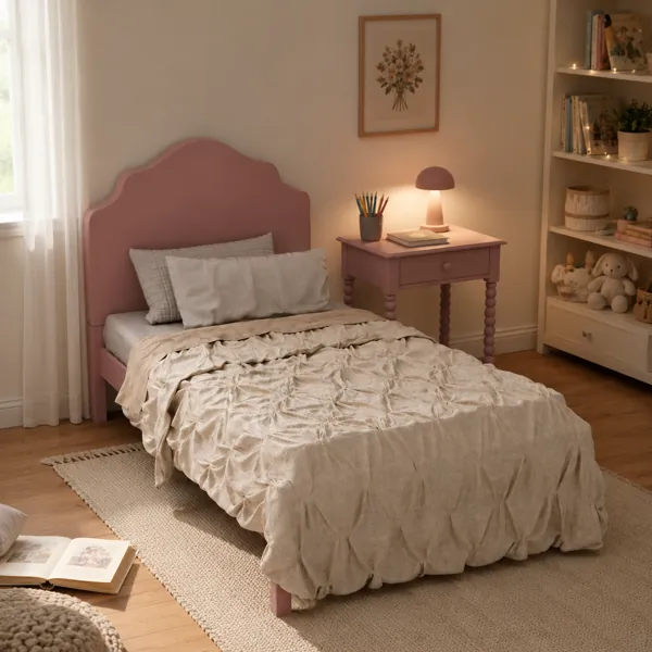 Classic Pink Kids Bed Set back