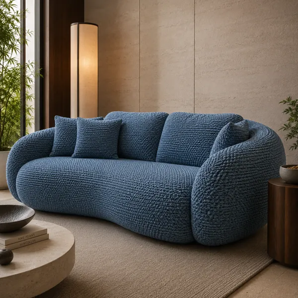 Slate Blue Woven Fabric Texture back