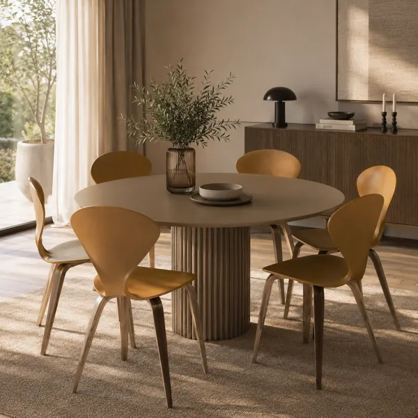 Round Dining Table Set back