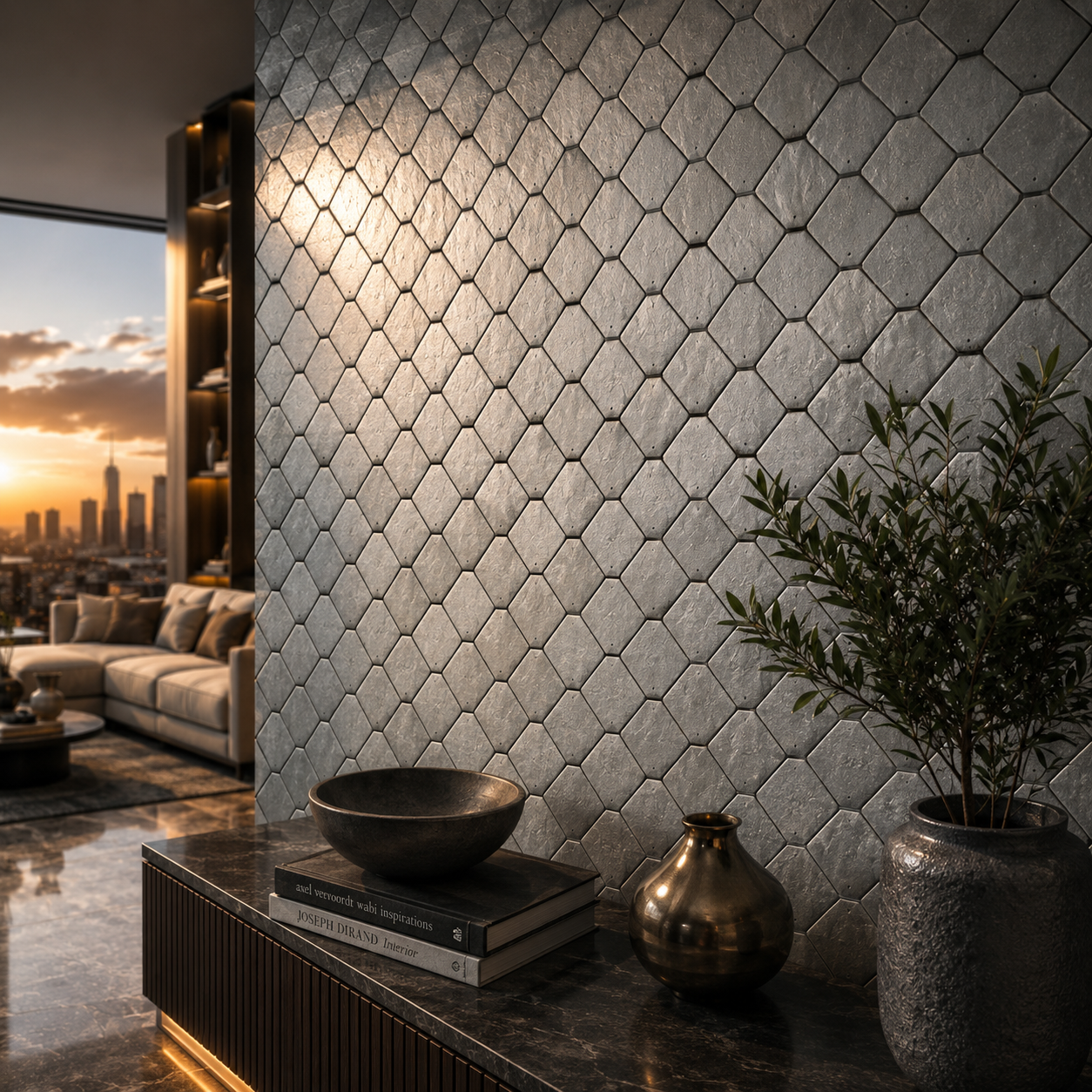 Hexagonal Concrete Tile Texture 2