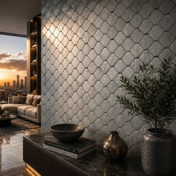 Hexagonal Concrete Tile Texture back