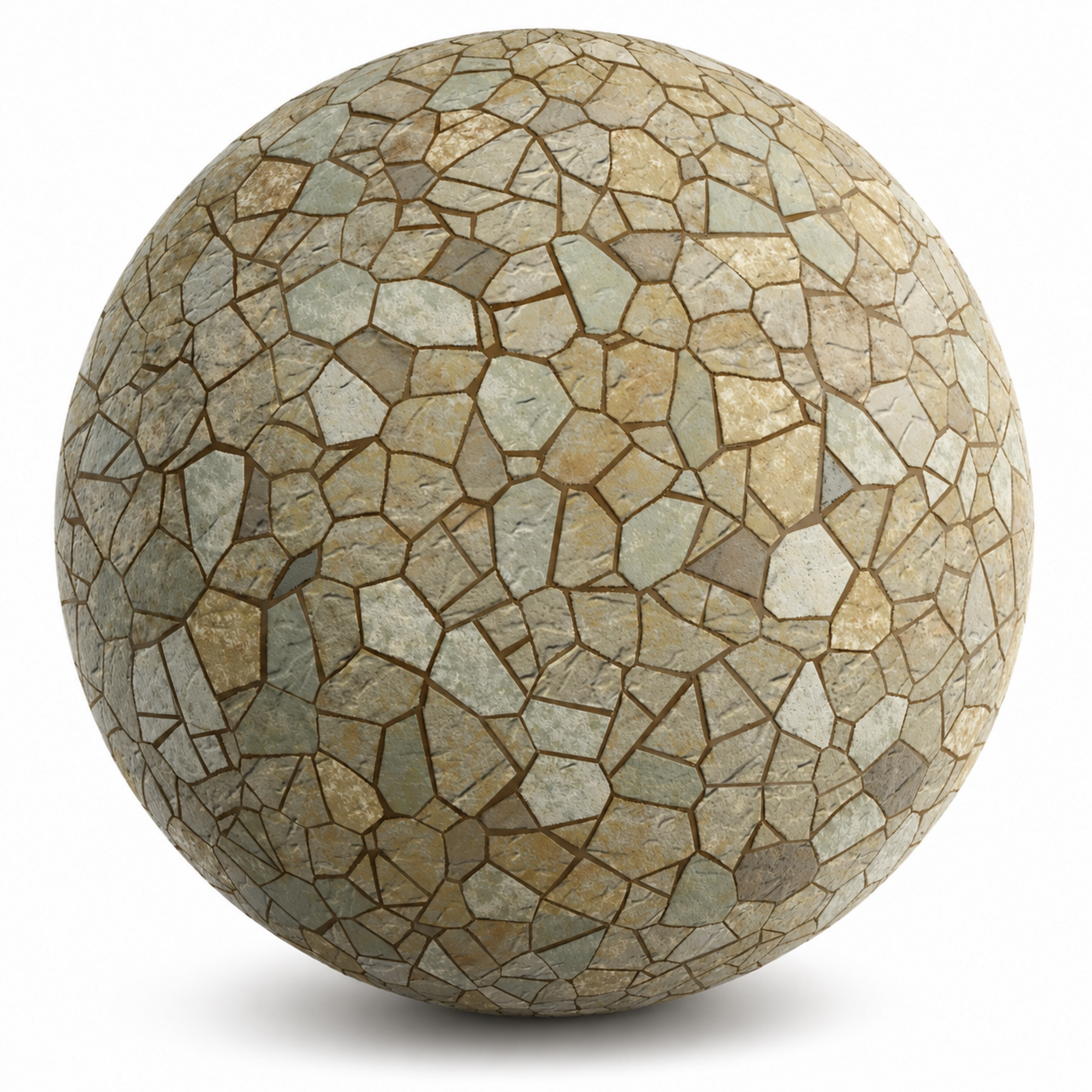Beige Irregular Stone Mosaic Texture