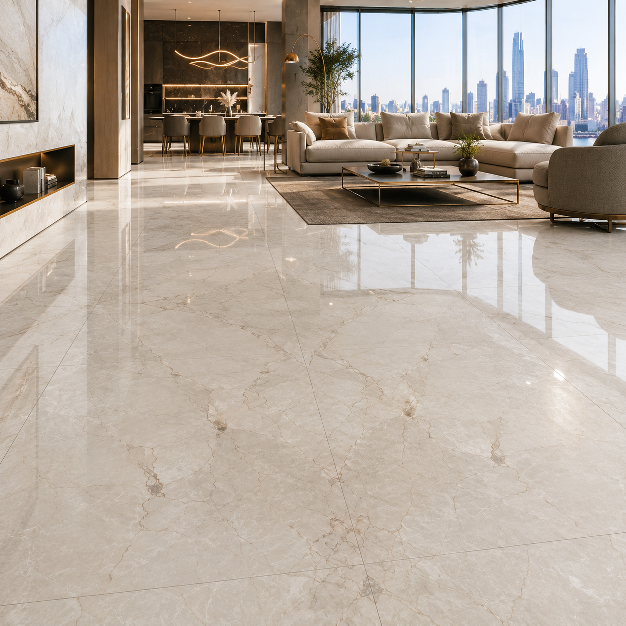 Cream Veined Ceramic Texture 2