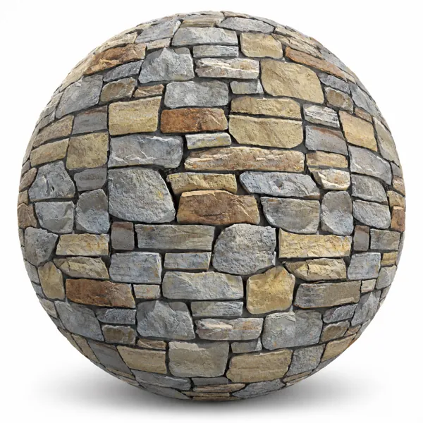Mixed Tone Stacked Stone Wall Texture