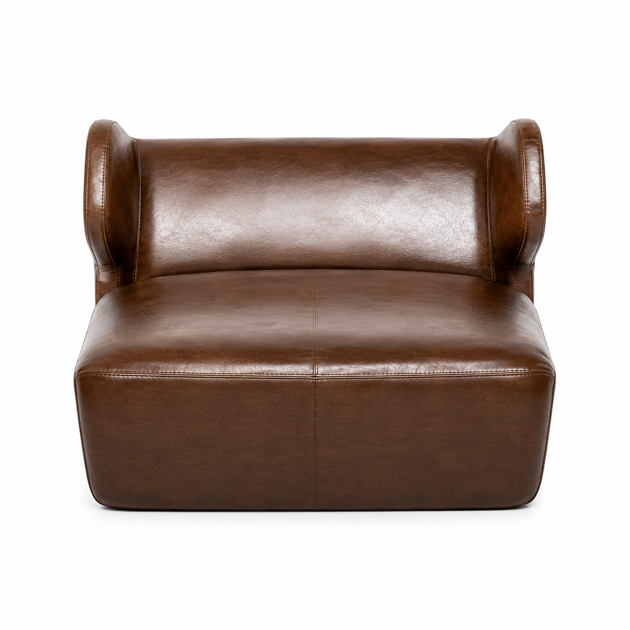 Curved Leather Lounge Chair 3