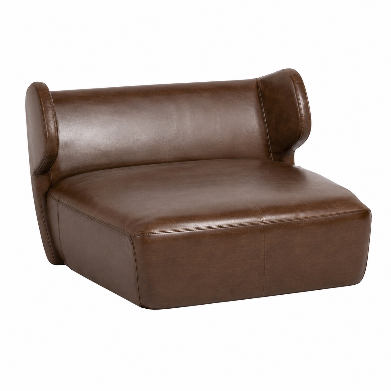 Curved Leather Lounge Chair 1