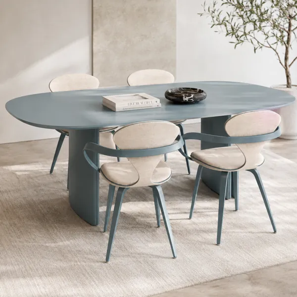 Oval Dining Table Set back