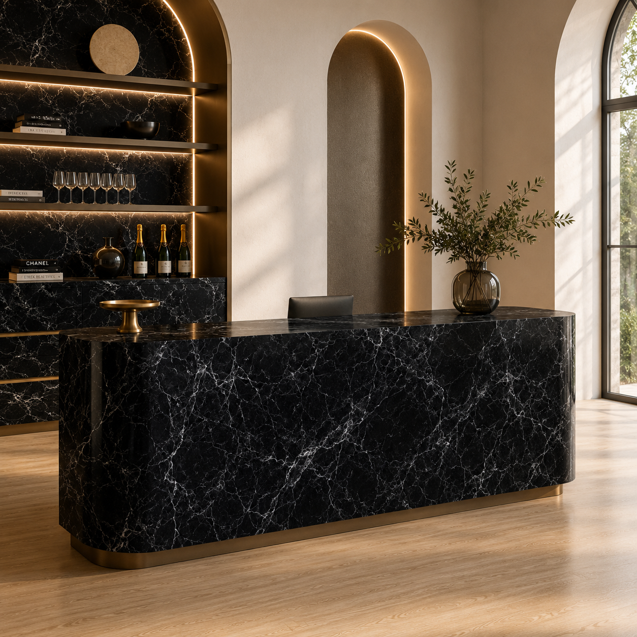Black Marble – Fine Silver White Spiderweb Veins 2