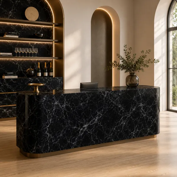 Black Spider Vein Marble Texture back