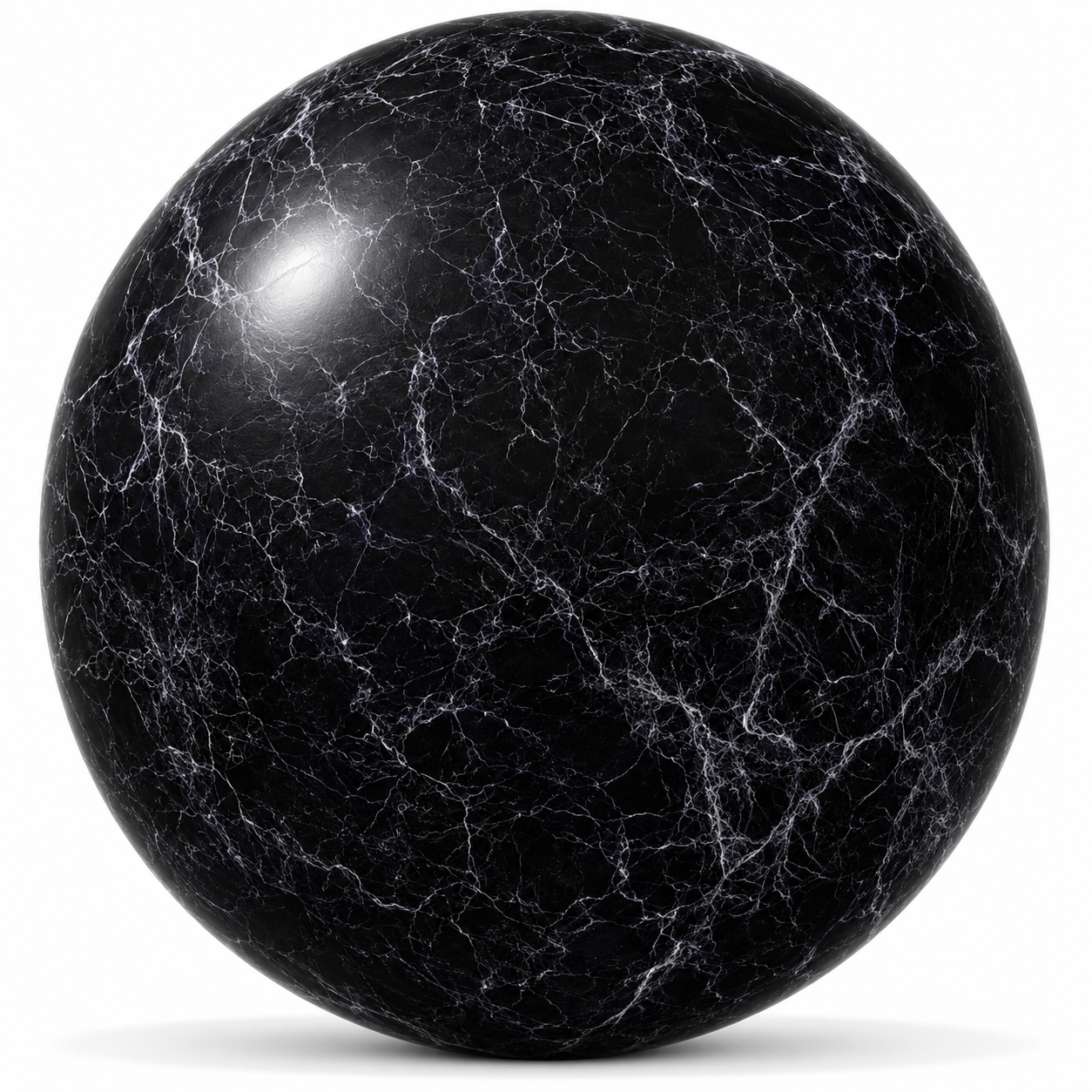 Black Marble – Fine Silver White Spiderweb Veins 1