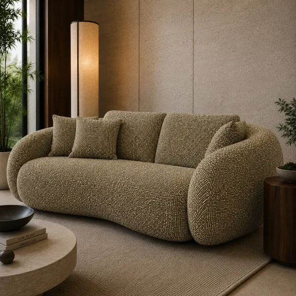 Olive Beige Woven Fabric Texture back