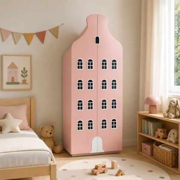 House Shape Kids Wardrobe back