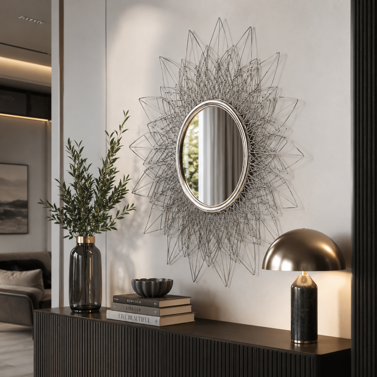 Sunburst Wire Wall Mirror 2