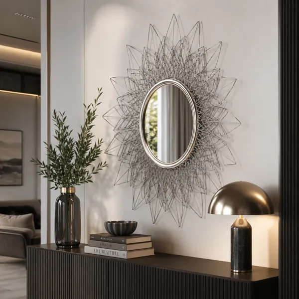 Sunburst Wire Wall Mirror back