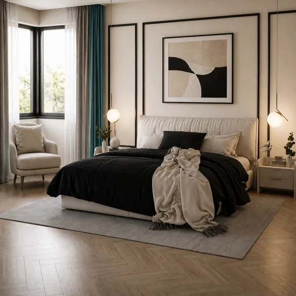 Modern Bedroom Scene 3D