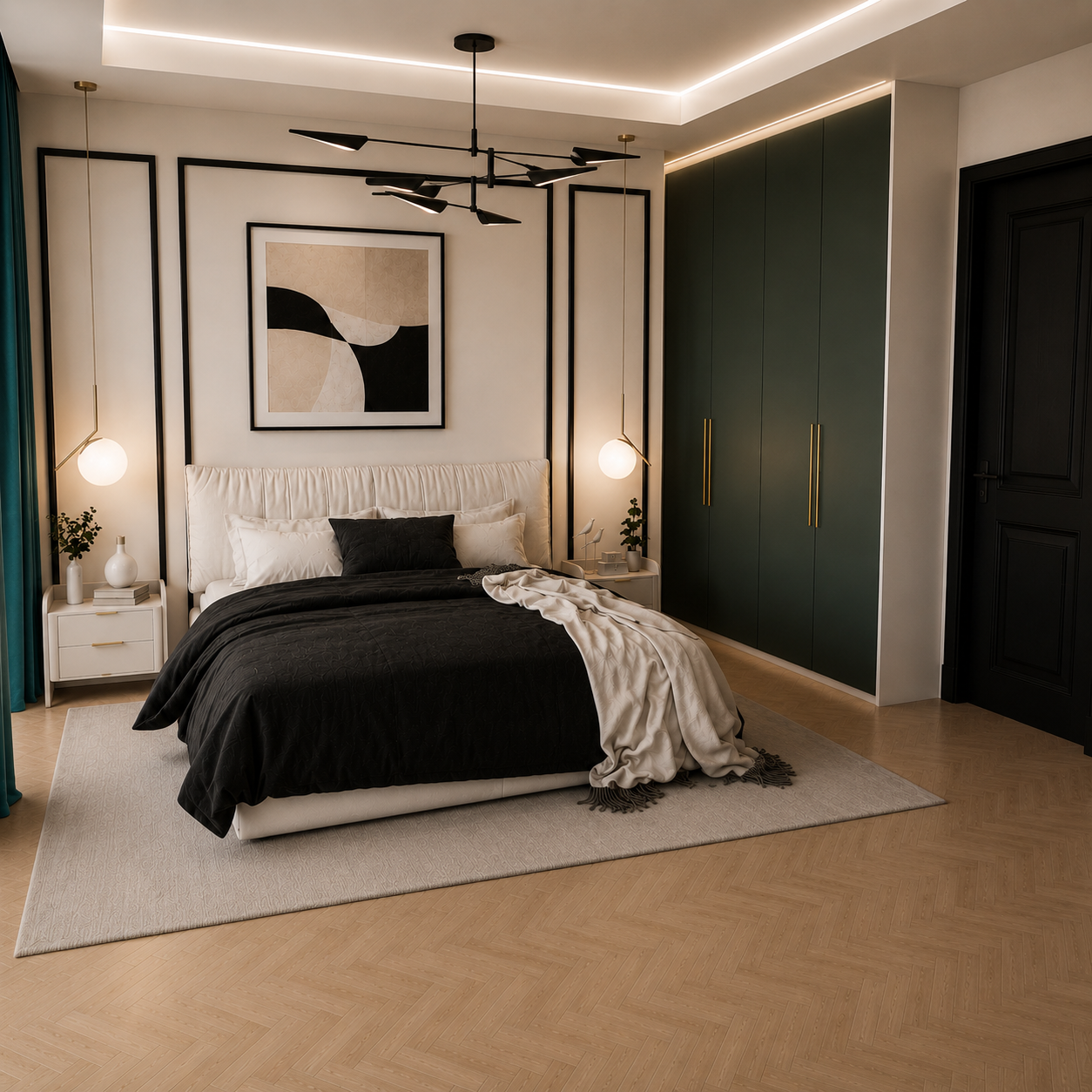 Modern Bedroom 3D Scene 4